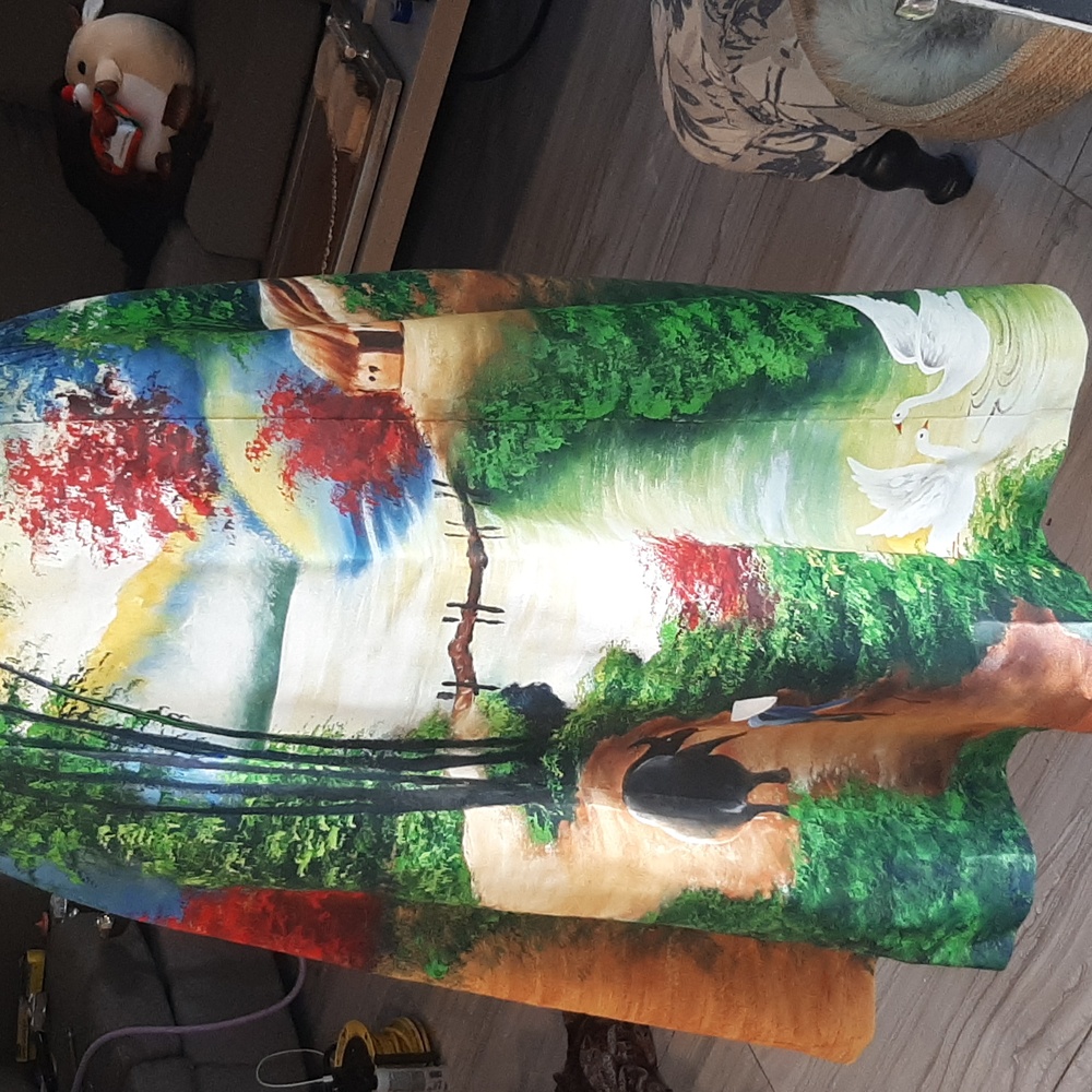 Handpainted By Me Scenic Print Yellow Dress - Picture 8 of 14